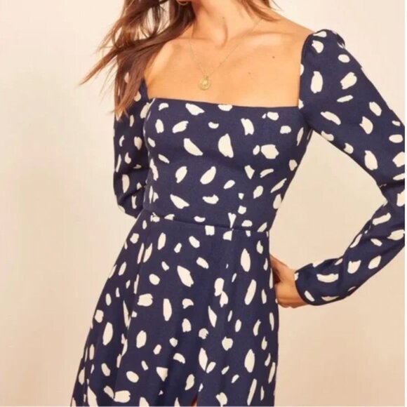 Reformation Sigmund Dress Splatter Print (sz 6) - Picture 4 of 11